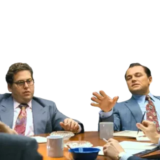 ☝️ The Wolf of Wall Street сцена из фильма, деловая встреча, Леонардо ДиКаприо, Джона Хилл telegram sticker