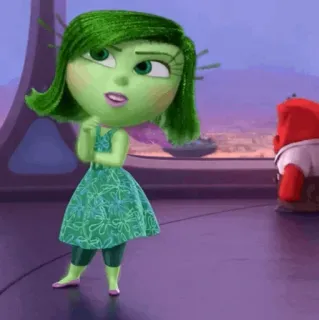 🤖 Disgust Inside Out Disgusto, Inside Out, verde, personaggio, Pixar, Disney telegram sticker