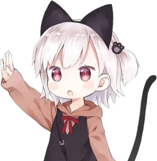 ✋ anime, cat girl, manga, kawaii telegram sticker
