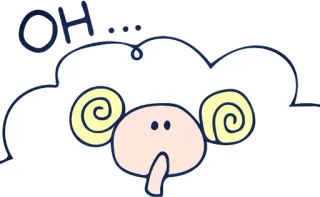 😯 OH... การ์ตูน, แกะ, น่ารัก, สัตว์ telegram sticker