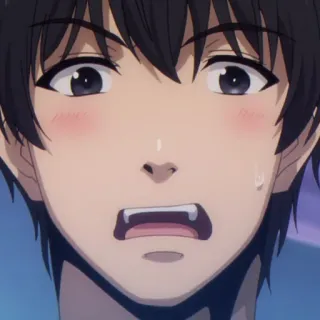 📱 Anime, Junge, Schockiert, Überrascht, Cartoon, Gesicht, Ausdruck telegram sticker
