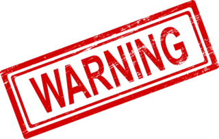 😏 WARNING Ostrzeżenie, Alarm, Niebezpieczeństwo, Czerwony telegram sticker
