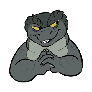 😈 Reptil, überheblich, Cartoon, Tier, Eidechse telegram sticker