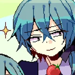 💙 Anime, Pixel art, Cartoni animati, Carino, Arte digitale whatsapp sticker
