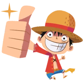 👍 Luffy One Piece anime, cartoon, monkey d. luffy, one piece telegram sticker