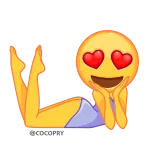 😍 絵文字, 愛, ハート, 目, 横たわる, 漫画 whatsapp sticker