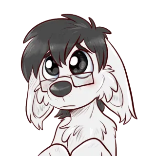 😢 Furry, Anthro, Animal, Cachorro, Desenho animado, Ilustração telegram sticker
