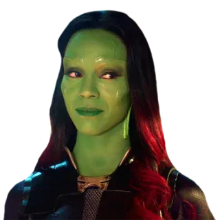 😏 Gamora Guardians of the Galaxy Gamora, Guardián, Piel verde, Superhéroe, Cósmico, Marvel, Vengador whatsapp sticker