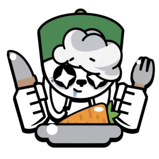 🥕 兔子, 厨师, 刀, 胡萝卜, 烹饪, 食物 telegram sticker
