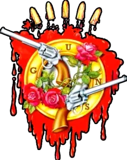 🔫 GUNS Waffen, Rosen, Gewalt, Blut, Schusswaffen whatsapp sticker
