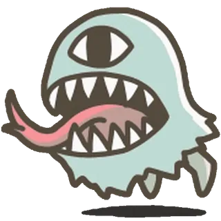 ๐ monster, ghost, creature, cartoon, cute, one-eyed, fantasy whatsapp sticker