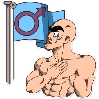 🚹 pria, simbol gender, berotot, bendera, menangis, sedih, laki-laki telegram sticker