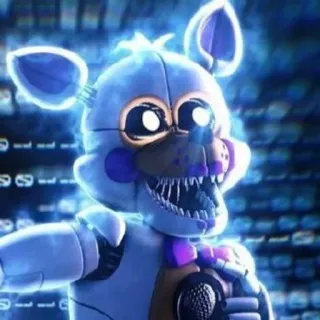 🌟 Funtime Foxy Five Nights at Freddy's Animatrónico, Zorro, Tétrico, Terror, Videojuego, FNaF, Android telegram sticker