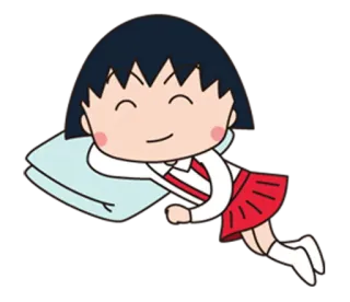 💤 Maruko Chibi Maruko-chan Anime, Dessin animé, Chibi Maruko-chan, Mignon, Kawaii, Dormir, Oreiller telegram sticker