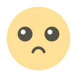 😢 sad, emoji, upset, face, yellow, unhappy whatsapp sticker