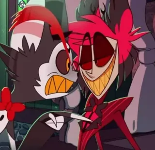 🍾 Alastor Hazbin Hotel Hazbin Hotel, Alastor, Husker, Kreskówka, Demon, Piekło telegram sticker
