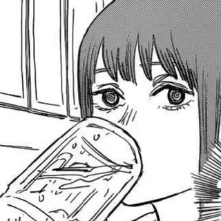 🌟 Anime, Manga, Frau, Getränk, Wasser whatsapp sticker