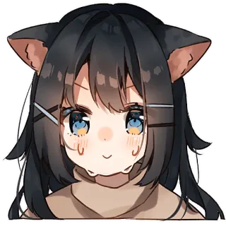 😬 アニメ, 猫耳, 可愛い, マンガ, ステッカー, アート, 女の子, カワイイ telegram sticker