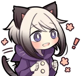 😀 chat, animé, kawaii, mignon, personnage, autocollant whatsapp sticker