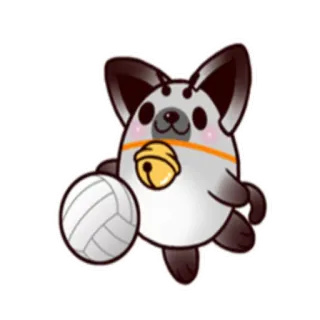 🏐 волейбол, животное, милый, кот, колокольчик, каваи telegram sticker