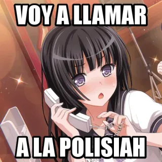 📞 VOY A LLAMAR
 A LA POLISIAH Anime, Mädchen, Handy, Anruf, Polizei whatsapp sticker