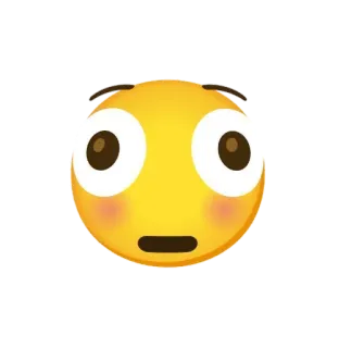 😳 emoji, sorprendido, impactado, atónito, amarillo, expresión, cara telegram sticker