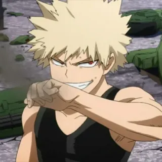 🎭 Bakugo Katsuki My Hero Academia Аниме, Моя геройская академия, Бакуго Кацуки, Персонаж, Иллюстрация whatsapp sticker