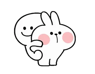 ❤️ кролик, мультфильм, милый, объятие, животное telegram sticker