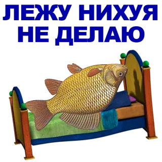 🐠 poisson, lit, sommeil, animal, chambre whatsapp sticker