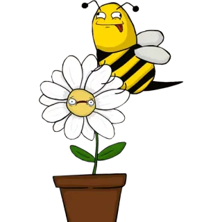 😋 ape, fiore, cartone animato, divertente, bizzarro whatsapp sticker