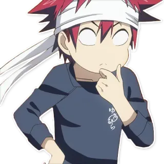 🤔 Soma Yukihira Food Wars!: Shokugeki no Soma ゆきひら anime, food, cooking, Soma, Yukihira, Food Wars telegram sticker