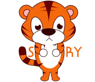 🐯 Sorry apology, cute, cartoon tiger, sorry, regret, tiger telegram sticker