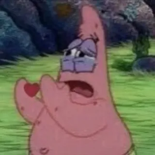 ✨ Patrick Star Spongebob Squarepants 派大星, 海绵宝宝, 卡通, 爱心, 伤心 telegram sticker