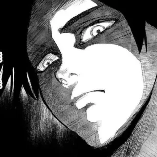 ⛓ Anime, Manga, Portrait, Personnage, Noir et blanc telegram sticker
