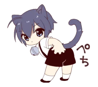 🐱 ペち Аниме, Кот, Чиби, Милый, Манга, Японский, Иллюстрация whatsapp sticker