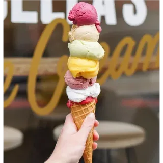 😍 Cream ice cream, dessert, cone, food, sweet telegram sticker