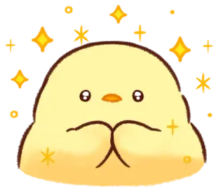 🤩 mono, kawaii, amarillo, mancha, brillos whatsapp sticker