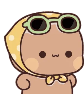 🙂 óculos de sol, fofo, personagem, urso, cachecol whatsapp sticker