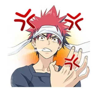 😠 Soma Yukihira Food Wars! Anime, Dessin animé, Frustré, En colère, Soma Yukihira, Food Wars! whatsapp sticker