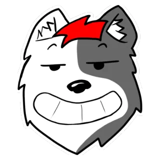😏 собака, мультфильм, животное, талисман, наклейка, иллюстрация telegram sticker