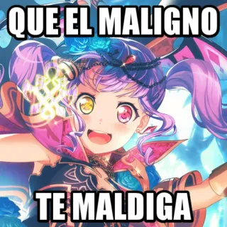 😈 QUE EL MALIGNO TE MALDIGA Anime, Manga, Charakter, Ausdruck, Spanisch, Fluch whatsapp sticker