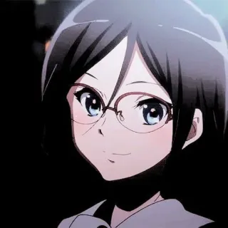 💗 anime, glasses, cartoon, female, woman, character whatsapp sticker