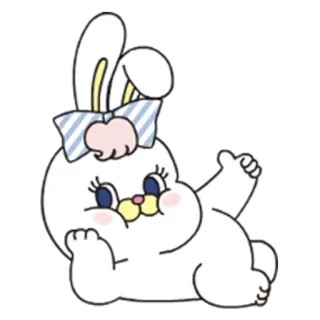 👍 kelinci, imut, kartun, binatang, karakter, stiker telegram sticker