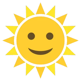☀ soleil, emoji, météo, joyeux, ensoleillé, été whatsapp sticker