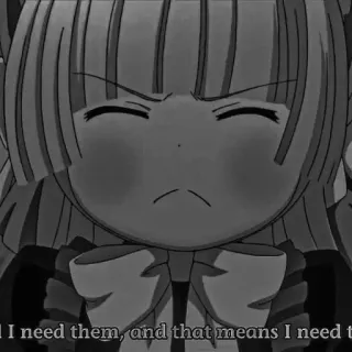 ♠️ I need them, and that means I need to аниме девушка, мило, мультфильм telegram sticker