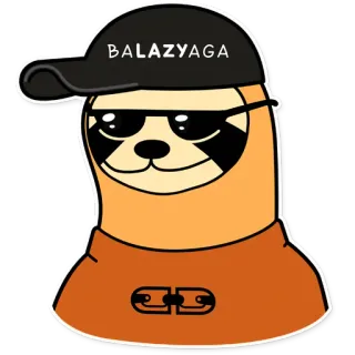 👔 BALAZYAGA ленивец, солнцезащитные очки, мультфильм, животное, стикер whatsapp sticker