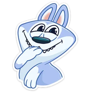 ☺️ мультфильм, кролик, животное, милый, наклейка, выражение, счастливый telegram sticker