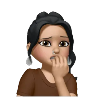 🪬 besorgt, ängstlich, nervös, beunruhigt, denkend, Nägel kauen, Cartoon, Avatar whatsapp sticker