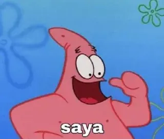 ➖ Patrick Star SpongeBob SquarePants saya Patrick, étoile de mer, Bob l'éponge, dessin animé, Nickelodeon telegram sticker