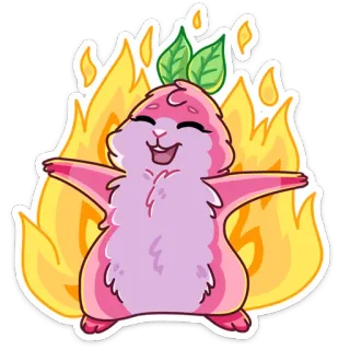 🔥 hamster, mignon, kawaii, animal, autocollant, dessin animé telegram sticker